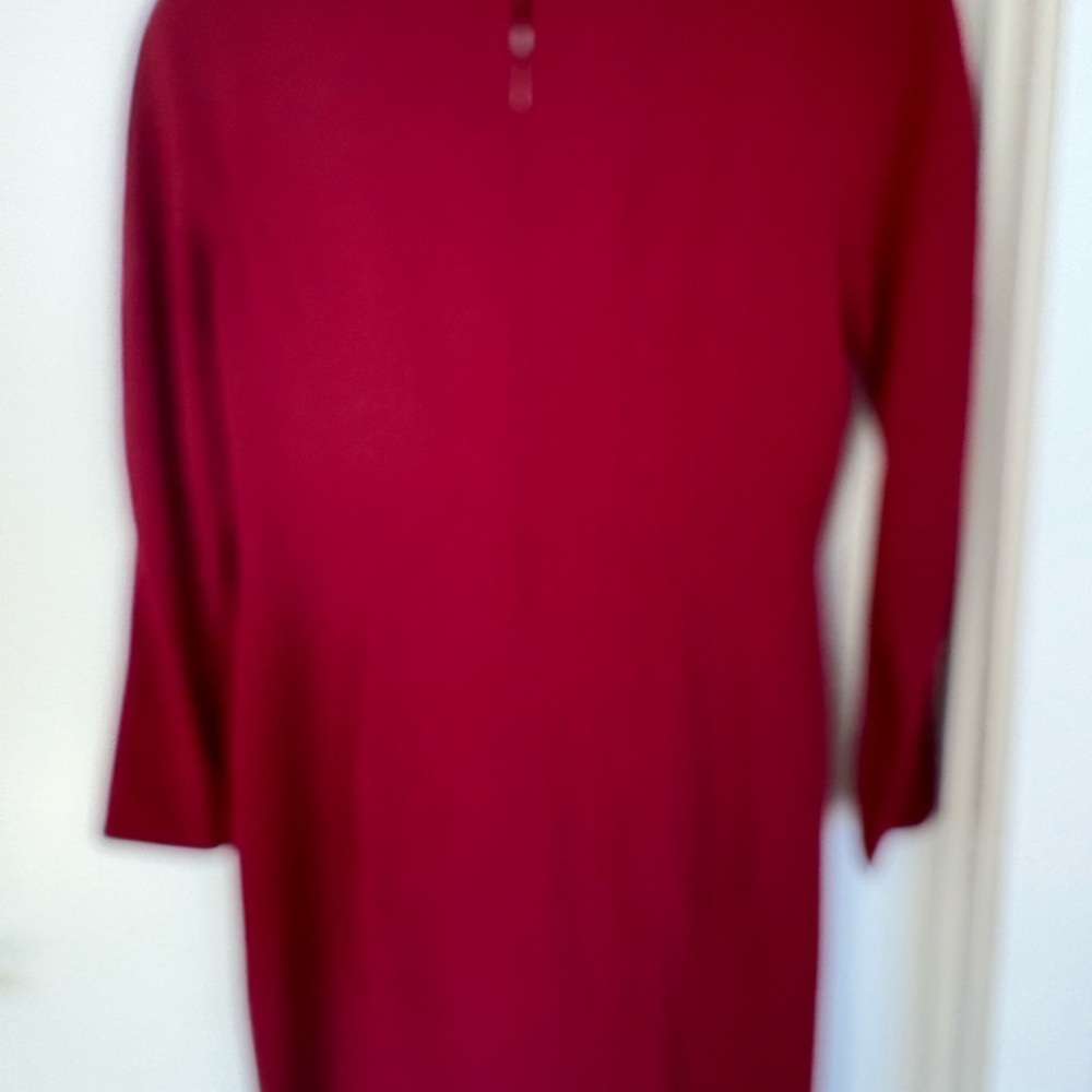 T Tahari Burgundy Long Sleeve Dress